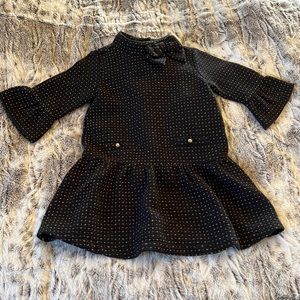 Janie and Jack black and gold drop waist dress size 18-24 months
